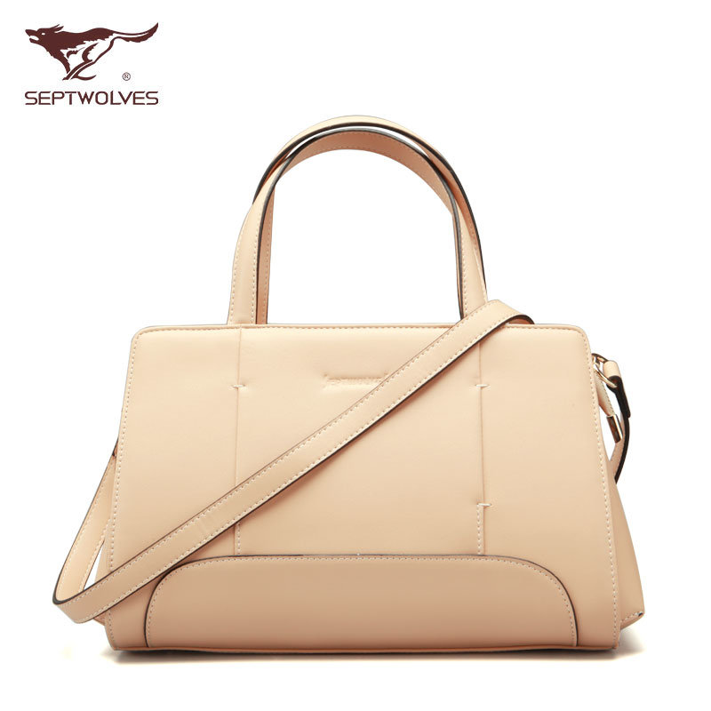 【七匹狼24252291-46t手提包杏色图片】七匹狼 女包 时尚百搭女士手提