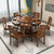 皮耐迪 圆桌子吃饭餐桌椅组合木头饭桌小户型转盘圆桌歺桌客厅实木圆桌椅(红棕色 1.2米单桌)