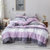 唐蔚床上用品色织水洗棉四件套床罩枕套单被套(紫灰中格 默认)