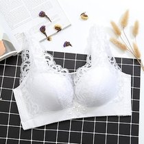 SUNTEKT113 内衣女无钢圈聚拢文胸小胸性感深V背心式调整型胸罩(白色 42C/95C)