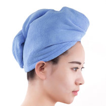 三利 超柔软不易掉毛干发巾 强吸水加厚加大浴帽 26x66cm（新疆西藏青海不发货）(钢蓝色)