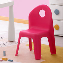 茶花儿童椅子靠背椅家用餐桌吃饭塑料加厚宝宝防滑小板凳座椅凳子(蜜桃粉（1只装） 小Q儿童靠背椅)