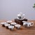 13件套功夫茶具套装茶杯茶壶整套陶瓷茶具家用茶具盖碗白瓷陶瓷现代简约盖碗喝茶壶 多选择(8件套功夫茶具【山水】)