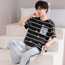 金莎拉男士睡衣夏季短袖薄款运动可外穿家居服休闲套装(P1110 XL)