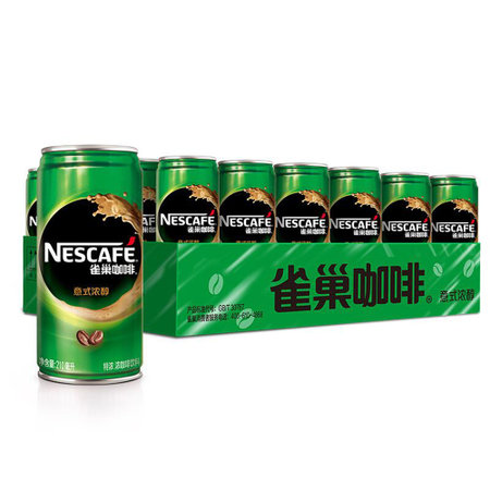 00评论数 4nestle/雀巢咖啡特浓即饮罐装210ml*24罐整箱 咖啡饮料