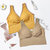 雅鹿大码背心式运动内衣薄款200斤胖mm大胸显小宽松U型美背文胸罩(均码 (80-135斤内可穿) 2件装-黄色+卡其色)