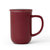 丹麦VIVA 极简带不锈钢滤网平衡带把陶瓷茶杯泡茶杯500ml 国美厨空间(酒红色)