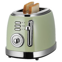 圈厨多功能烤面包机家用片早餐机烤吐司机全自动多士炉小型土司片 复古绿