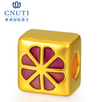 CNUTI粤通国际珠宝  黄金3D硬金转运珠 足金幻彩柠檬心语系列