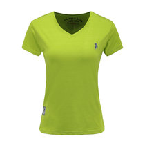U.S.POLO.ASSN女士时尚大V领运动情侣款短袖T恤 T142026(绿色 L)