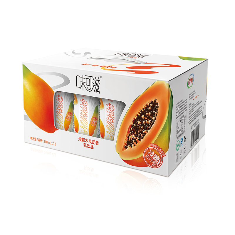 钙铁锌硒伊利味可滋浓郁木瓜奶昔240ml12返回商品页