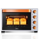 美的（Midea）家用多功能 32升大容量电烤箱 烘焙家庭用 搪瓷易清洁内胆 鲜橙色-32L搪瓷内胆T3-L324D二代(热风循环烘烤)