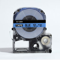 普贴原装不干胶打印机色带12mm 透明底黑字ST12KW适用于锦宫标签机带 爱普生标签纸(其他颜色)