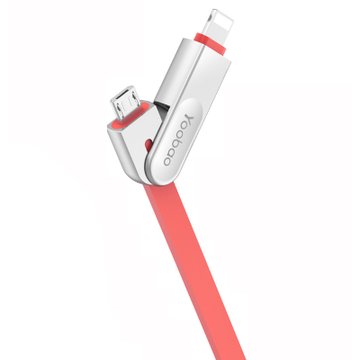 羽博 苹果&安卓数据/充电线1米YB419面条线苹果安卓手机 红
