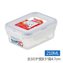 日本ASVEL 保鲜盒塑料微波炉饭盒长方形家用密封冰箱收纳盒储物盒 真快乐厨空间(210ml)