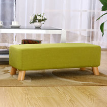 家逸 实木矮凳布艺沙发凳长凳 换鞋凳创意时尚小凳子四腿小板凳(加长绿色 默认)