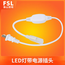 FSL 佛山照明 led灯带2835高亮防水软灯条220V家装客厅吊顶双排(9W灯带电源插头 灯带插头)