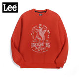 LEE男士圆领套头薄绒保暖卫衣L324823RW8FT(红色 S)