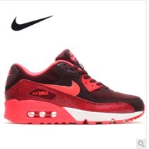 Nike/耐克官方 NIKE AIR MAX 90女鞋运动鞋 透气气垫鞋跑步鞋夏季(黑红 37)