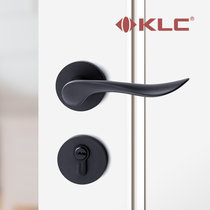 KLC室内卧室房门锁卫生间厕所静音黑色家用木门铝合金通用型锁具(黑 C款)