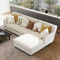 寝尚 沙发 布艺沙发 小户型布沙发 客厅转角沙发 全实木框架 组合全拆洗沙发(米黄色 沙发+茶几+电视柜)