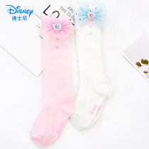 迪士尼（Disney）儿童中筒袜女童蕾丝花边长袜子小孩春秋透气袜(20-22cm 粉)