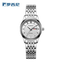 【官方直营】罗西尼手表进口石英机芯男士时尚不锈钢钢带男表6573(女款白盘6574W01C)