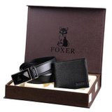 金狐狸 /FOXER 尊贵气质 皮具礼盒两件套LA01F01（钱包+皮带）