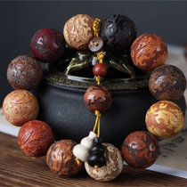 多宝珠雕刻貔貅手串2.0cmx12粒由多种红木雕刻制而成((红檀、金丝楠、红檀、金丝檀...黑花梨、印尼紫檀、绿檀）