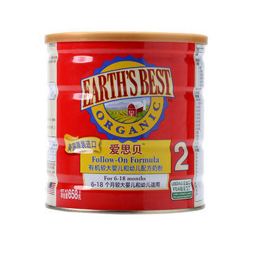 earthsbest爱思贝有机婴儿配方奶粉2段618个月658g罐