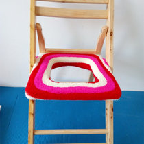 孕妇老年人坐便椅凳器坐垫家用实木折叠方形马桶椅子垫坐便套保暖(方形彩色马桶垫A35 默认版本)