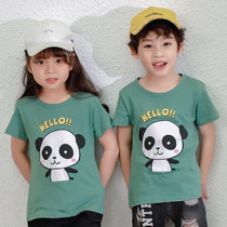 BEBEERU2020春夏款款儿童短袖韩版T恤32支休闲卡通男孩女孩上衣.(100cm 14)