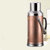 不锈钢热水瓶开水瓶外壳 暖瓶保温瓶玻璃内胆暖壶家用大容量(8磅3.2L平盖 带胆  咖啡色)