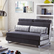 俏夫人 沙发床 折叠双人床 小户型宜家懒人沙发 #1003(蓝灰色 1.2米)