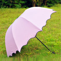 浦晨 遇水变花带黑胶防紫外线太阳伞雨伞(粉色ED3109)