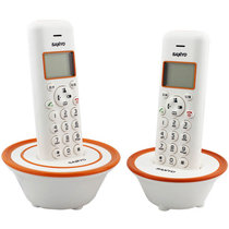 三洋（SANYO）TEL-DAW650 2.4G数字电话机（白橙色）（时尚小巧外观，橙色屏，全免提扬声器，可扩充5补子机）