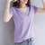 莫代尔短袖t恤女士2021年新款夏季短款女装v领上衣纯棉薄款t桖衫(浅紫色 S)