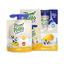 法优乐(Pompotes)儿童飞机头酸奶法国原装进口宝宝零食非果泥 芒果口味85g*4袋340g 法国原装进口酸奶