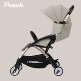 Pouch婴儿推车可坐可躺轻便折叠儿童手推车上飞机宝宝伞车夏A18(米灰)