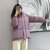 MISS LISA韩版短款棉服冬季小个子女装加厚棉袄外套D0001(紫色 M)