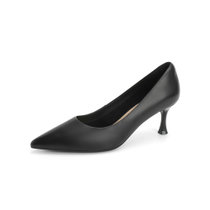 森达2021秋季新款商场同款气质通勤尖头细跟女单鞋婚鞋3EL01CQ1(黑色 34)