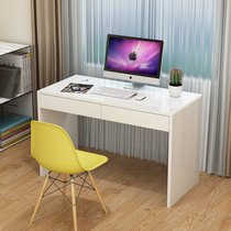 一米色彩 白色烤漆电脑桌宜家书桌家用简约现代学习桌工作台办公桌(白色 80*50*75cm/单桌带抽)