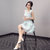 莉菲姿 2017夏季韩版新款时尚女装圆领印花修身无袖连衣裙女(图色 XL)