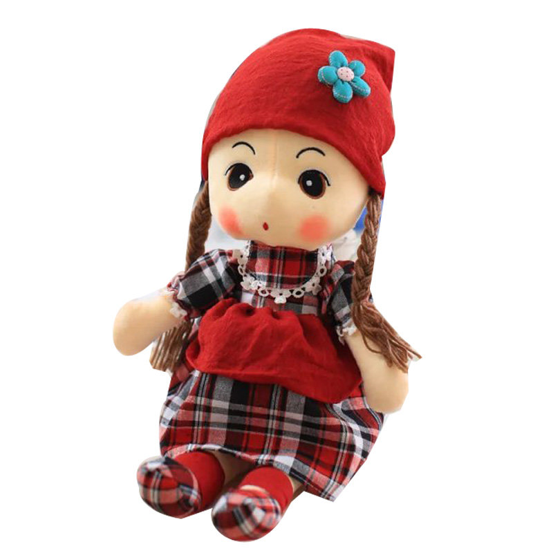 【毛绒/布艺红色60厘米图片】可爱格格菲儿大号布洋娃娃公仔毛绒玩具