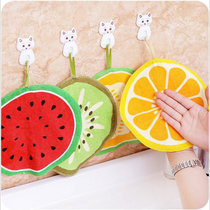 毛巾 卡通萌物水果图案擦手巾可挂式厨房吸水儿童可爱擦手巾lq0240(猕猴桃)