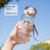 高颜值运动大容量塑料水杯子男女学生便携简约夏季水瓶耐高温透明(【食品级PC材质-小熊款】幕沙粉-450ml 【可装开水】)