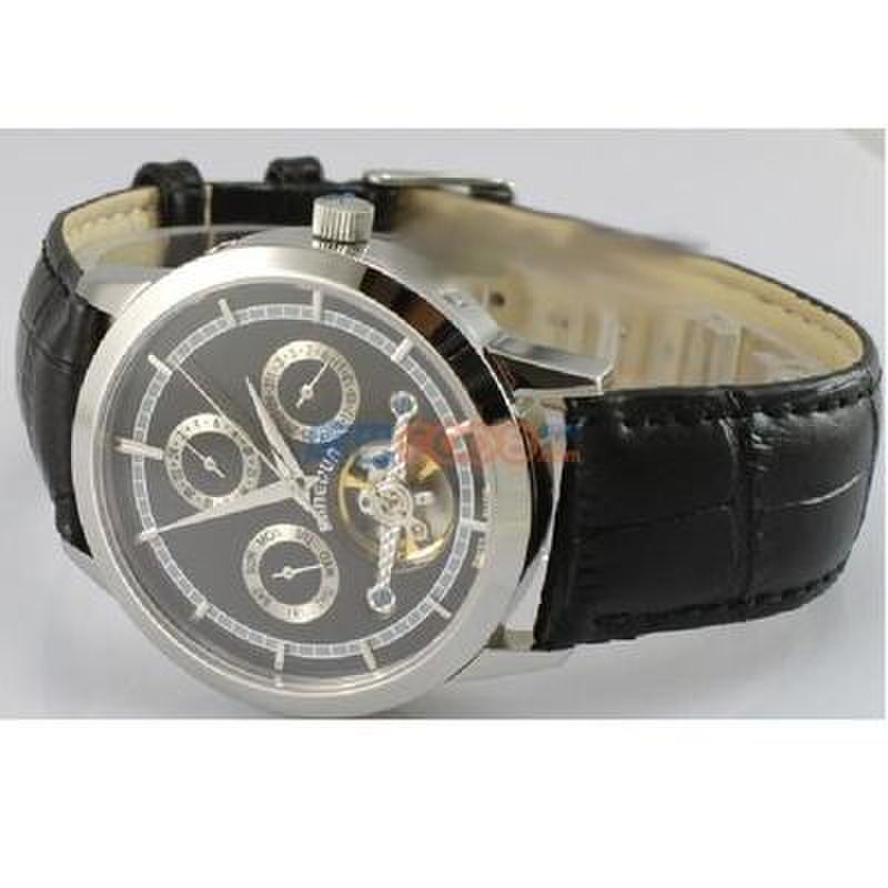 时尚品牌表名盾正品全自动机械手表男表透底个性男士皮带手表返回商品