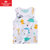 俞兆林2021夏季新品儿童背心卡通印花男童女童休闲运动外穿棉质无袖上衣(140码 白底恐龙)