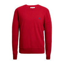 Burberry男士红色圆领纯色羊绒针织衫 3943758L码红色 时尚百搭