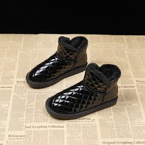 SUNTEK雪地靴女2021年新款冬季一体加绒加厚网红防水防滑女鞋子棉鞋(39 黑色（保暖大棉）)